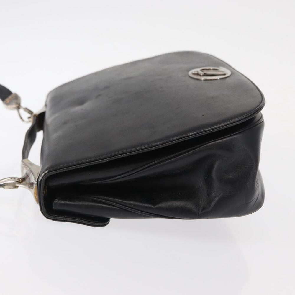 Christian Dior Hand Bag Calf Skin 2way Black Silver Auth 160958 - Picture 4 of 16